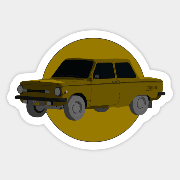 ZAZ 968 (3A3) Sticker by RyanJGillDesigns